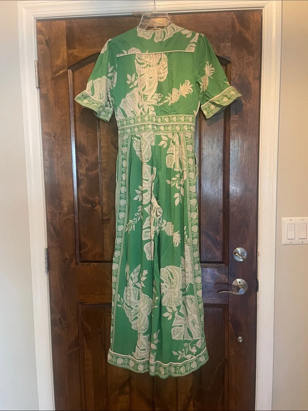 Green Lace Monsteras Jumpsuit - Picture 6 of 7